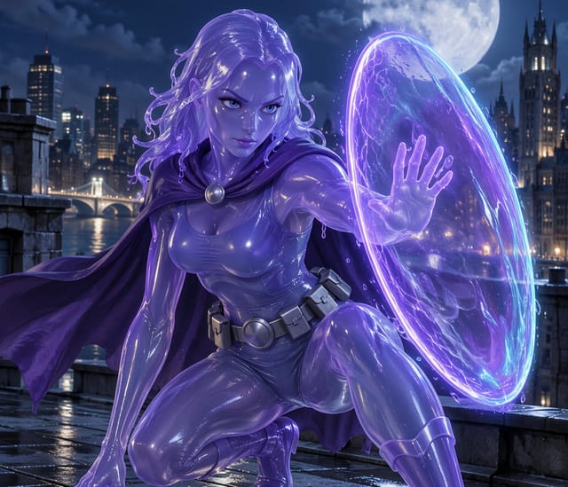 Slime girl the cape crusader in purple armor