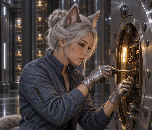 Woman with Fox Ears at Golden Vault