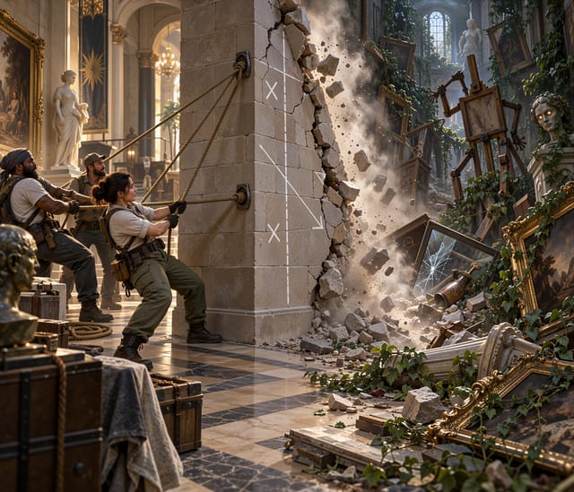Soldiers Breaching Grand Hallway Wall
