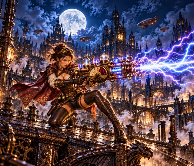 Steampunk Heroine with Raygun