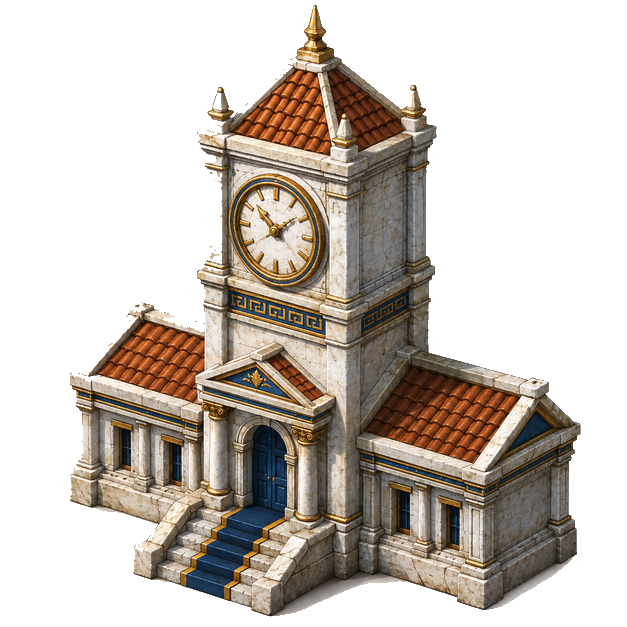 Town Hall, Ancient Greek theme